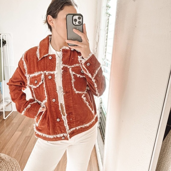 Free People Heartland Workwear Corduroy Jacket Size Small - Picture 2 of 15